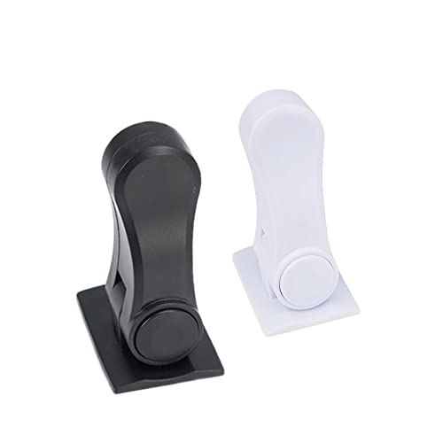 ドアロック チャイルドロック 2個セット ドアノブロック 引き出しロック ストッパー ケガ防止 ペットのいたずら防止 安心 安全 PK2-52(2つ ホワイトが1個ブラックが1個)