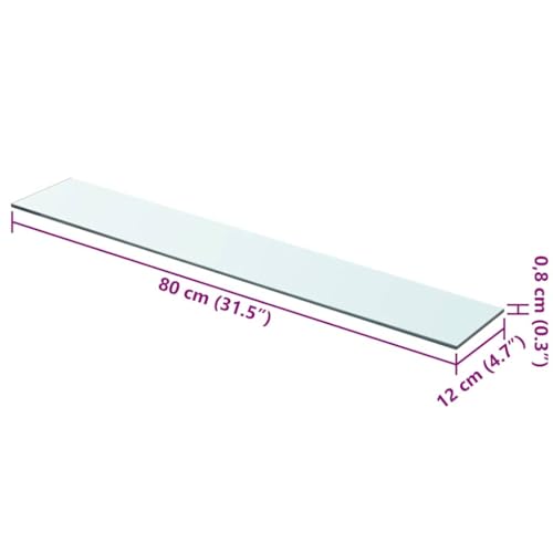 Image of Mhdvray 31.5 x 31.5 in Clear Tempered Glass Wall Shelf, Modern Floating Display for Living Room Bedroom Office, 33 lbs Load, Polished Edge, Easy Mount Small Shelf