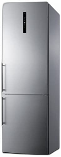 Summit 24' Refrigerator, 10.6 cu.ft Capacity Refrigerator - Freezer, Bottom Freezer, Ice Maker, Stainless Steel- FFBF249SS2IM