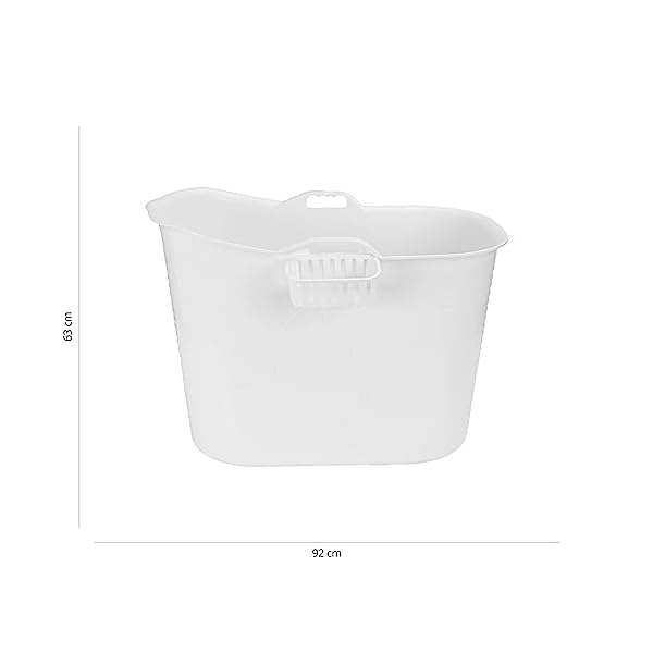 FlinQ - Mobile Badewanne Erwachsene mit Badeaccessoires - Komfortable Sitzbadewanne Erwachsene zur Tiefenentspannung - Auch als Eistonne geeignet - Eisbaden Tonne - Weiß - 185 Liter – Bild 7