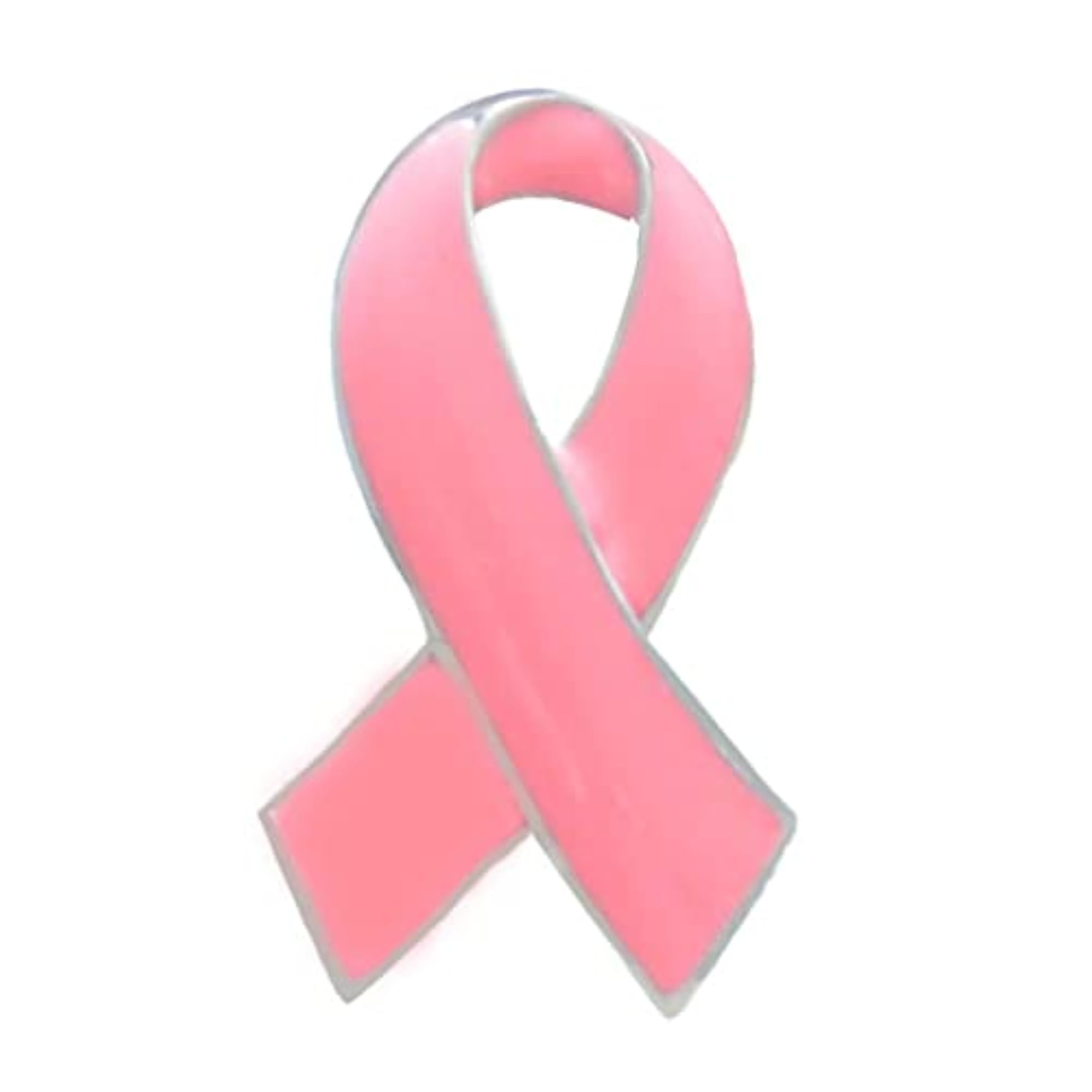 Pink Enamel Breast Cancer Awareness Ribbon Brooch