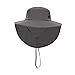predolo Breathable Safari Hat with Neck Flap and Wide Brim for Outdoor Use, Dark Grey