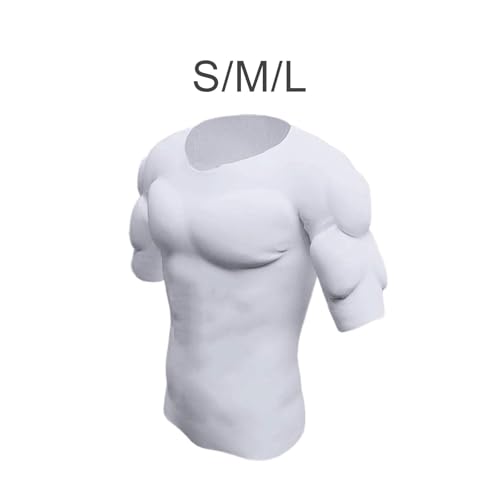 Image of Meadawgs Fake Muscle T Shirt Men Costume Fake Shoulders for Dress up New Year Cosplay S|Clothing Shoes & Accessories | Costumes Reenactment Theater | Costumes |1 Padded Muscle ShirtA