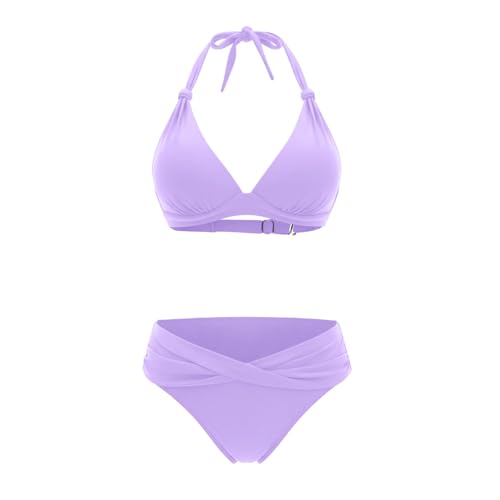 Maillot de bain push-up rembourré violet anti-complexes