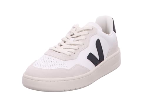 VEJA Men's V-90 Sneaker, White/Black, 9