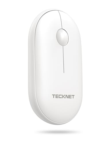 TECKNET Bluetooth Maus, Maus Kabellos (DREI Modi: BT 5.0/3.0 + 2.4G), Optische Leise Funkmaus mit USB-A-Empfänger, Easy-Switch für Laptop PC Computer, Mac OS, Android, Windows, Weiß