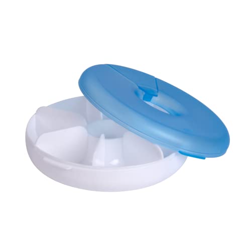 Image of EZY DOSE Weekly (7-Day) Round Pill Case, Medicine Planner, Vitamin Organizer Box, Convenient and Easy to Use, Easy Fill All Compartments at Once, Travel Sized, Color May Vary, BPA Free