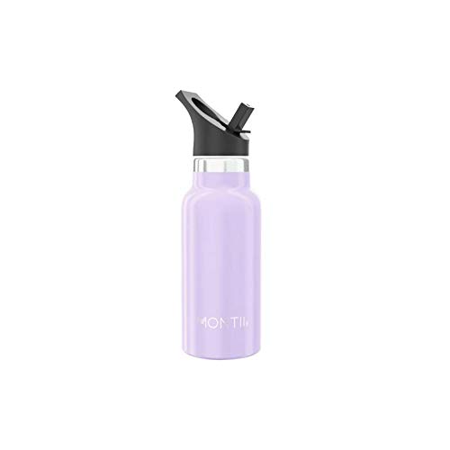 MontiiCo Mini Insulated Drink Bottle - Lavender (keeps drinks cold for 24 hours, suitable for kids 350ml)