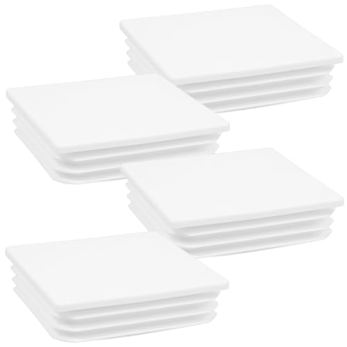 KAILIKETIY 4 Tapas Cuadradas para Postes de Valla de Abs Blanco, Protector de Tubos y Seguridad, Cubiertas para Postes de 100x100mm, Paquete de 4 Unidades para Jardín