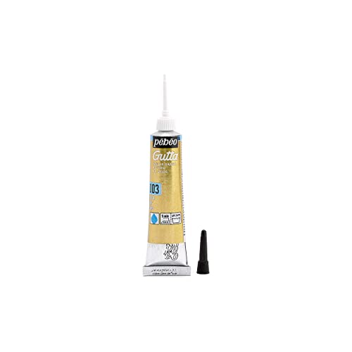 Pebeo Setasilk Silk Painting Water Based Gutta 20-Milliliter Tube, Gold