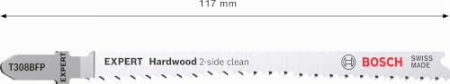 Miniatura 3 de Bosch Professional 5x Hojas De Sierra De Calar Expert Hardwood 2-Side Clean T 308 Bfp Espacio Entre Dientes 2 Mm, Accesorios Sierra De Calar , 5 Unidades, Madera Dura - Corte Curvo