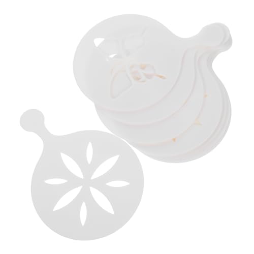 Cabilock 8pcs Reusable Plastic Coffee Art Stencils DIY Latte Templates for Cake Decorating Cookies and Cocktails Intricate Flower Designs for Creative Coffee Experiences