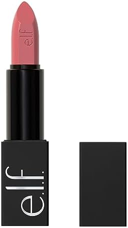 e.l.f. O Face Satin Lipstick, Richly Pigmented, Nourishing & Long-Lasting Creamy Lipstick, Infused With Jojoba, Vegan & Cruelty-Free, Effortless