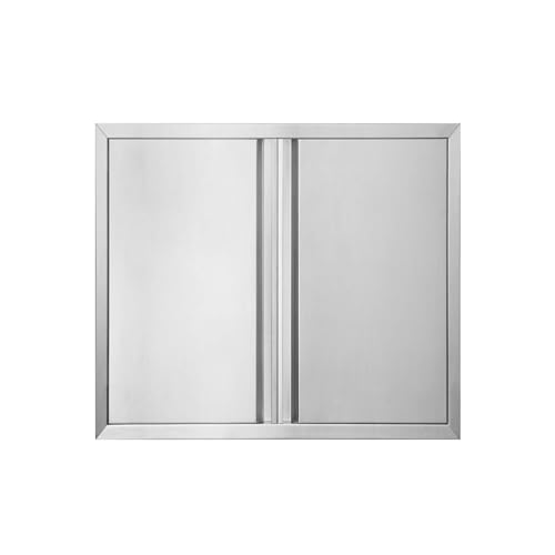 BI-DTOOL Double BBQ Access Door 24" W x 24" H 304 Brushed Stainless Steel BBQ Island Doors for Outdoor Kitchen, Outdoor Cabinet, Barbeque Grill or BBQ Island