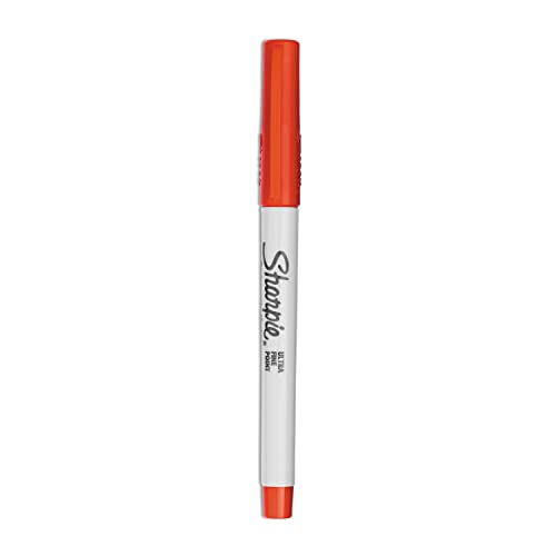 Sharpie Permanent Markers, Ultra Fine Point, Red, 12-Count