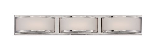 Image of Nuvo Lighting 62 /313 Mercer LED Three Light Wall Sconce 14.4 Watt 855 Lumens Soft White 2700K KolourOne LED Technology Frosted Glass Polished Nickel Fixture