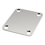 Neck Plate Cromado 4 Furos Para Guitarra Stratocaster Telecaster