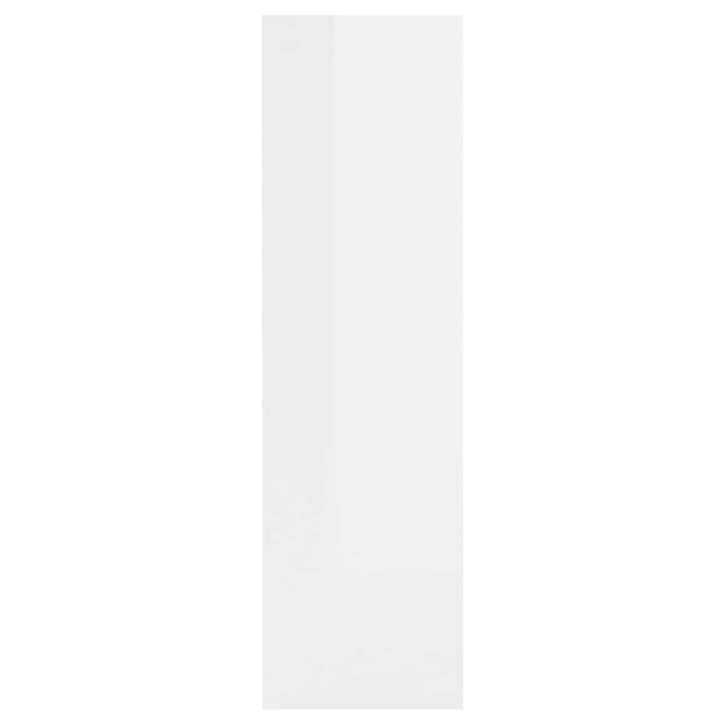 vidaXL Estantería de Pared Repisa Flotante Balda Estante Salón Sala de Estar Estudio Exhibición Decoración Contrachapada Blanco Brillante 75x16x55 cm
