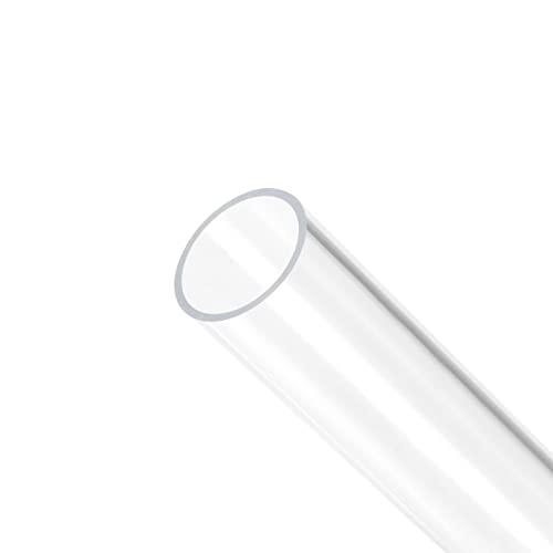 Rebower Clear Acrylic Pipe Rigid Round Tubing, [for Aquarium, Crafts, Lighting Tube] - 15mmx18mm/12