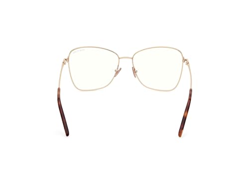 Image of Tom Ford Eyeglasses FT 5906 -B 046 Shiny Pale Gold, Matte Brown Enamel, t Logo