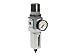 Parker Hannifin P32EB94EGABNGP Series P32EB Aluminum Compact Filter/Regulator with Round Gauge, 5 ? Element, Poly Bowl with Bowl Guard, Auto Drain, Relieving Relief, 8 bar/125 psig/0.8 MPa Range, Plastic Panel Mount Nut, 1/2" NPT Port