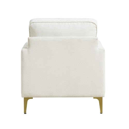 Sillón Chenille Beige con Patas Doradas miniatura 7