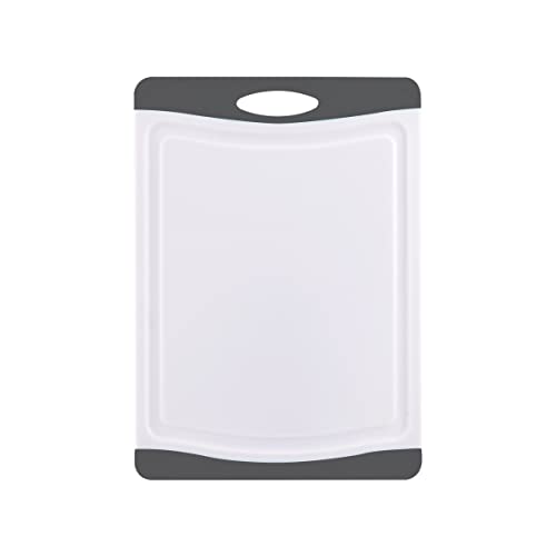 Farberware Tabla de cortar de polietileno antideslizante, 32 x 47 pulgadas, gris y blanco Cover