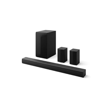 Home Theater Soundbar LG S60TR – 440W RMS, 5.1 Canais, Bluetooth 5.3, Dolby Digital, Alto-Falantes Traseiros, AI Sound Pro, Wow Interface, Sem fios, Conexões Múltiplas