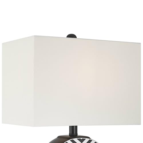 Lámpara de mesa Fraser cerámica negro y blanco 21.5" set 2 miniatura 3