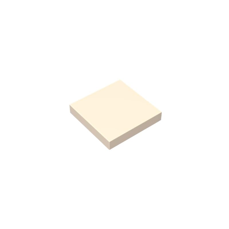 Gobricks 3068 Foundation Plate Tile 2x2 with Groove 50 Pieces GDS-561 Compatible with Lego Building Blocks Color:White (yellowish) — image 1