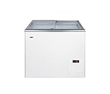 Summit Appliance NOVA22 Flat Top Commercial 7.2 Cu.Ft. Chest Freezer with Sliding Glass Lid, Digital Thermostat, Defrost Drain, Removable Lock, Fan-Cooled Compressor, Novelty Baskets and Casters