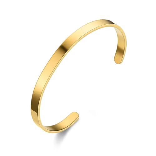Kritz Bracelet Femme Jonc Rond Fin Rigide Plaqué Or - Bracelets Forme Ovale 2 à 4 mm Empilable Ajustable Acier inoxydable Hypoallergénique - Bijoux...