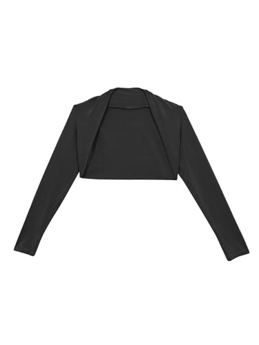 Aislor Kids Girls Ballet Dance Wrap Tops Long Sleeve Open Front Shrug Bolero Cardigan Shawl Wrap Cover Up Dancewear3