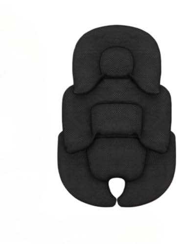 Xabalduベビーカーシート クッション 柔らかい ベビーカーマット 春夏秋冬通用 チャイルドシートクッション クッション構造 拔群の通気性 ジュニアシートインナークッション 出産祝い お出かけ プレゼント (ブラック) (ブラック)