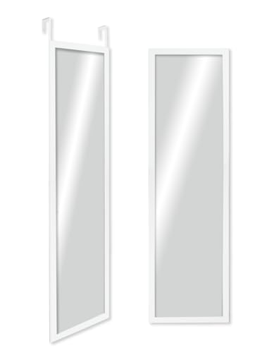 CHELY INTERMARKET MOD19300 Espejo De Puerta Cuerpo Entero Blanco Liso Estilo Moderno Minimalista 30x120cm Ideal para Vestidor Entrada Diseño Vertical con Kit De Colgar Montaje Fácil Madera Ingenieria