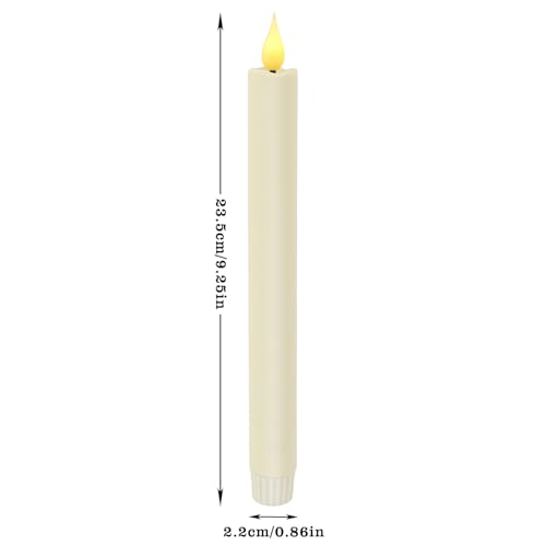 Image of 24-Pack Flameless Electronic Taper Candles with Remote - Realistic 3D Flickering LED Wick,No Smoke Safe for Kids /Pets,Suitable for Home Decoration, Parties, Public Places,Weeding, and Dinners.
