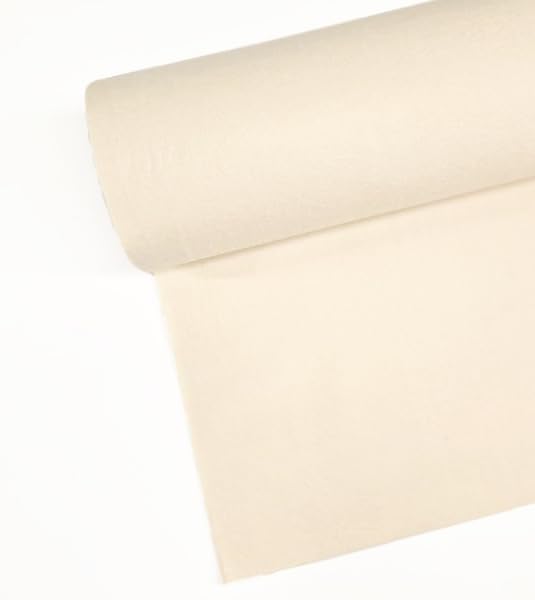 Felt Fabric Plain Colour Polyester 3 Different Sizes: A4 Sheets/Half metre/Metre 90cm Wide (Cream, Metre (100cm x 90cm)) โ image 1