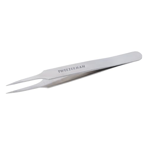 Tweezerman Ingrown Hair & Splinter Pointed Tweezer, Professional Stainless Steel Precision Tweezers, (Pack of 1)