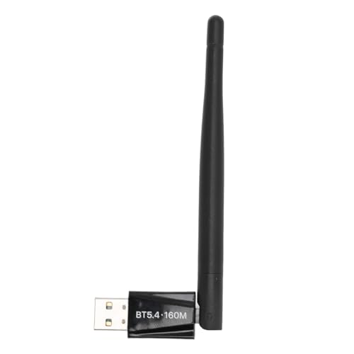 USB Bluetooth Adapter, Bluetooth 5.4 Adapter 160m Transfer, Portable USB Dongle Receiver with Rotatable Antenna for Keyboard Mouse Headphone Speakers