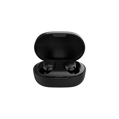 Auriculares inalámbricos Bluetooth 5.0, caja de carga portátil, color macaron, auriculares a juego, auriculares inalámbricos fuertes (negro, talla única)