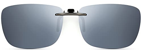 Image of Polarized Clip On Sunglasses Over Prescription Glasses Men Women Compact Fit Non-Flip Up