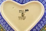 Polmedia Polish Pottery Heart Shaped Bowl 11-inch UNIKAT - Stained Glass Window Pattern Handmade in Boleslawiec Poland by Ceramika Artystyczna + Certificate of Authenticity