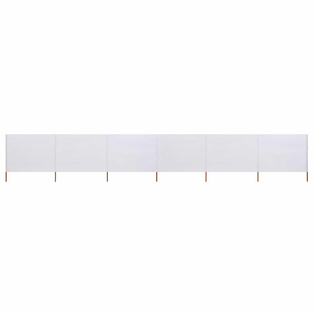 vidaXL 6-panel Wind Screen Durable Stable Solid Camping Windbreak Sun Privacy Screen Wind Breaker Beach Shelter Fabric 800x160cm Sand White