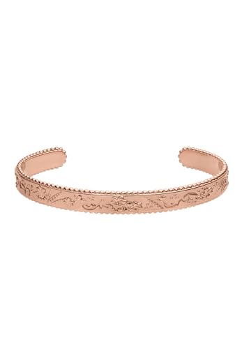 Purelei Vintage Love Armreif wasserfest & verstellbar | Strukturierter Armreif mit Aloha-Muster aus Edelstahl & 14K/18K Vergoldung | Statement-Piece mit Vintage-Charme (Rosegold S/M)