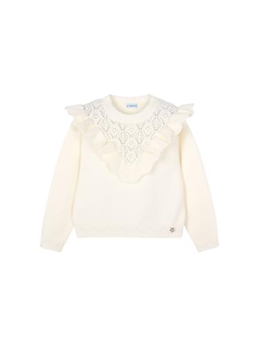 Mayoral Open Knit Sweater for Girls Macchiato