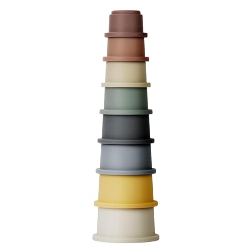 Image of Mini Tudou 8 Pcs Stacking Cup Toys, Nesting Cups Toy 11.8″, Baby Bathing Toy & Building Toy for Early Educational Develop Montessori Toy for 6 Month+ Boys & Girls