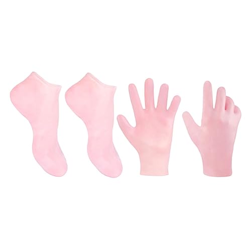 PACKOVE 1Set Moisturizing Foot Socks for Cracked Feet Care Exfoliating Remover Socks Gloves Skin Friendly Pink Softens Dry Skin