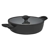 Essteele Per Salute Covered Sauteuse, 24 cm Size/ 2.8 litres Capacity Black