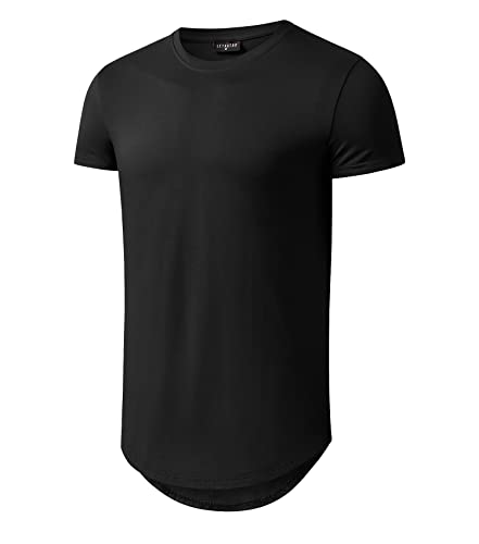 LETAOTAO Tall Mens Tshirts Long Shirts for Men Hip Hop Shirts Longline Shirts Hipster Gym T Shirts Scallop Tee