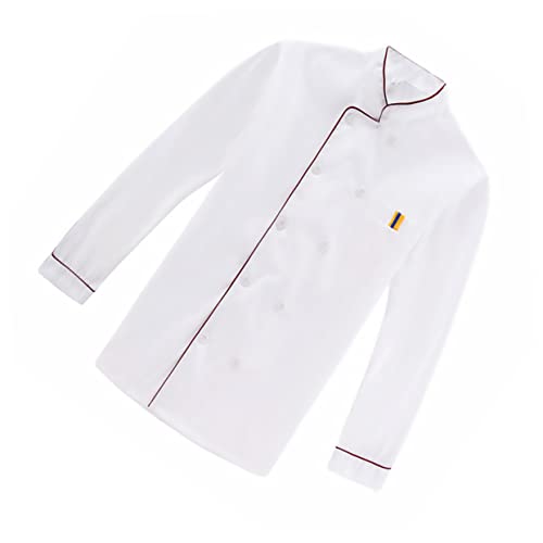 BESPORTBLE Long Sleeve Chef Coat Casual Loose Work Uniform for Restaurant Bar Hotel Outdoor Barbecue Breathable and Wearproof Red Embossed Jacket
